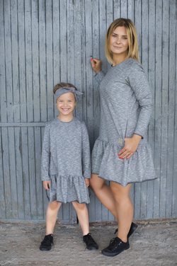 Jente kjole med frill GRAY