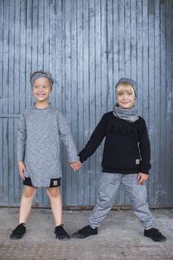 Jente kjole med RIBBING GRAY