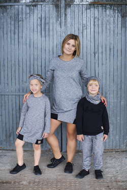 Jente kjole med RIBBING GRAY