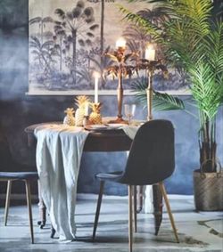 Stol Charlton Velur Blå 2 stk Trend Design