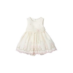 Pascal babykjole med sommerfugler ivory/rosa