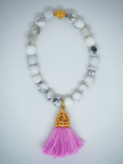 Gold Leilani Tassel Bracelet Lilac - Isle&Tribe