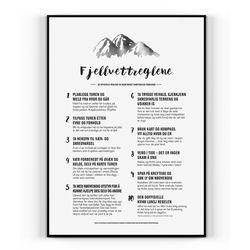 Pakkepris Fjellvett- og Hytteregler plakatene
