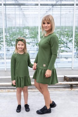 JENTE  FRILL KJOLE  KHAKI NEW !!! 