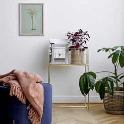 Bloomingville - Urtepotte med underskål Brun Keramikk