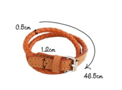 Armbånd - dobbelt lengde - skinn flettet